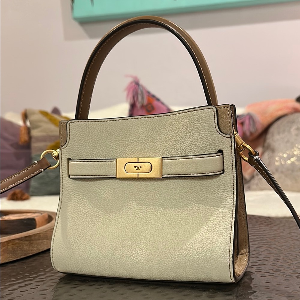 Tory Burch petite Lee Radziwill pebbled double bag